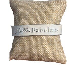Vintage Hello Fabulous Fornash Clamper Bangle Bracelet Hinged Gold Tone Estate